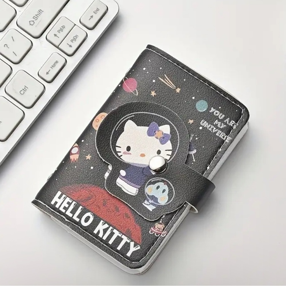 Hello Kitty Black and White Space Theme Card Case